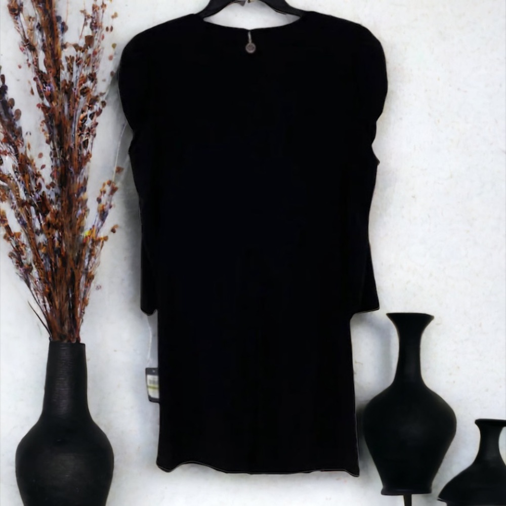 Tommy Hilfiger Ruched Waist Puffed Sleeve Midi Dress - Picture 8 of 15
